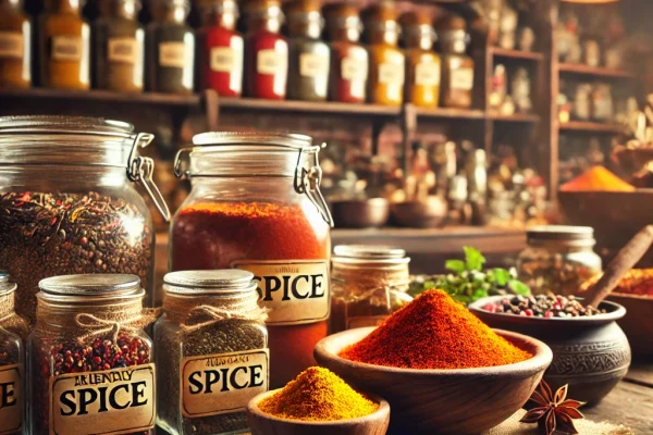 DALL·E 2025-02-02 19.10.50 - An inviting scene that represents a traditional and authentic spice brand. A warm and earthy atmosphere with a friendly family-owned business vibe. A